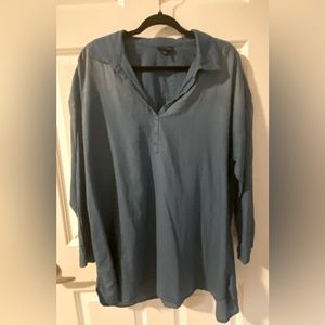 Curved-Hem Tunic XL 100% Cotton J. Jill Pure Jill Indigo